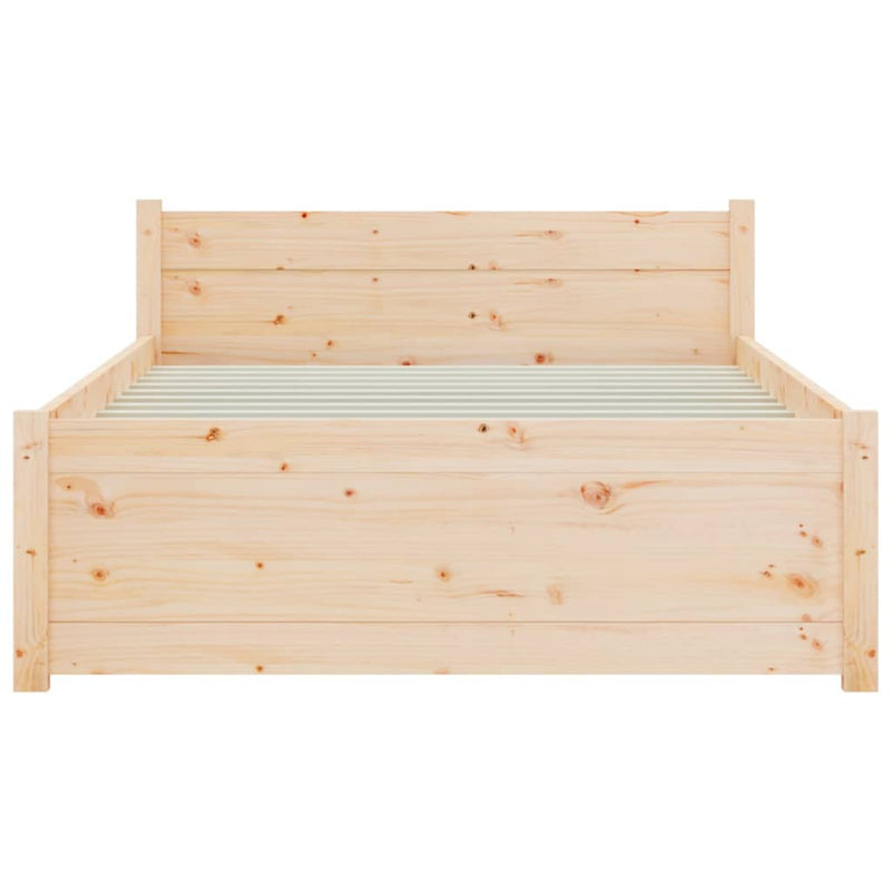 vidaXL Bed Frame 92x187 cm Single Solid Wood