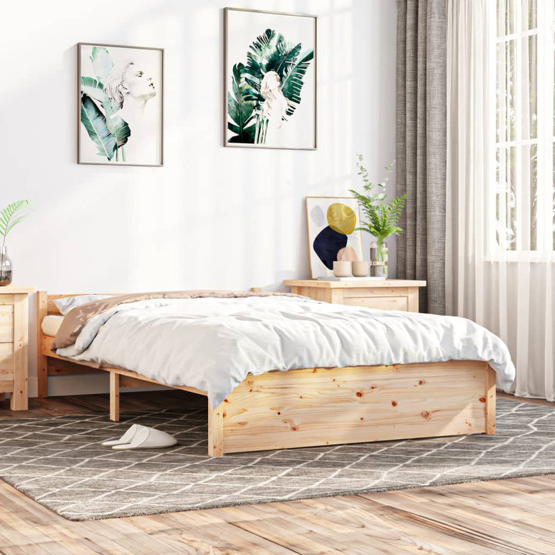 vidaXL Bed Frame 137x187 cm Double Solid Wood