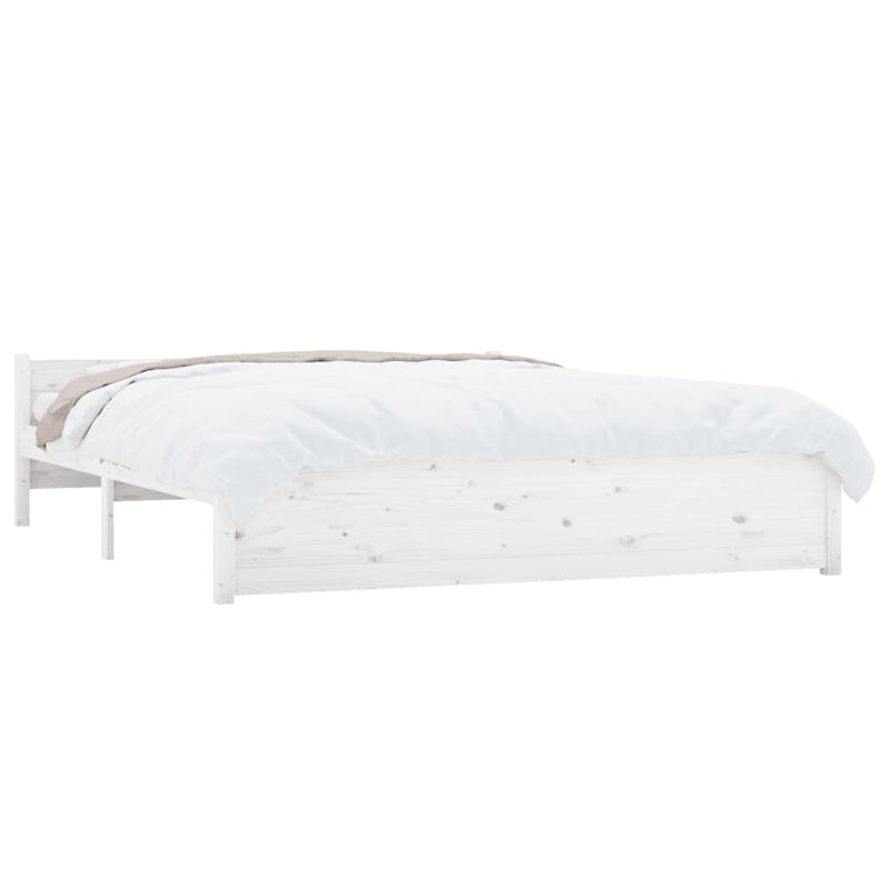 vidaXL Bed Frame White 153x203 cm Queen Solid Wood