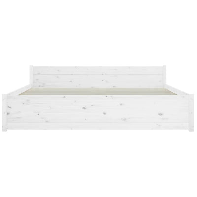 vidaXL Bed Frame White 153x203 cm Queen Solid Wood