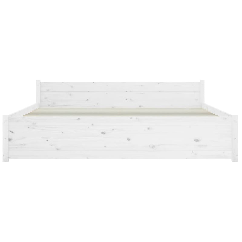vidaXL Bed Frame White 153x203 cm Queen Solid Wood