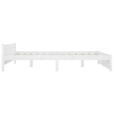 vidaXL Bed Frame White 153x203 cm Queen Solid Wood