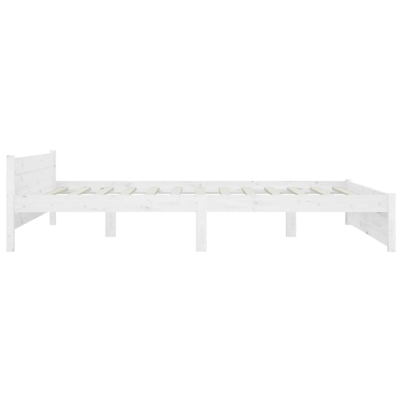 vidaXL Bed Frame White 153x203 cm Queen Solid Wood
