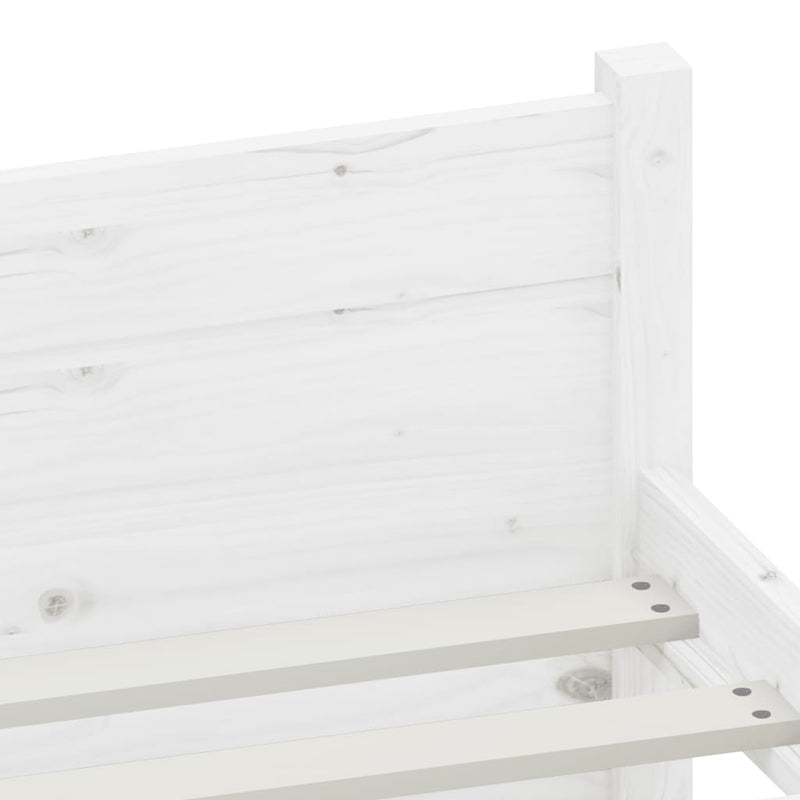 vidaXL Bed Frame White 153x203 cm Queen Solid Wood