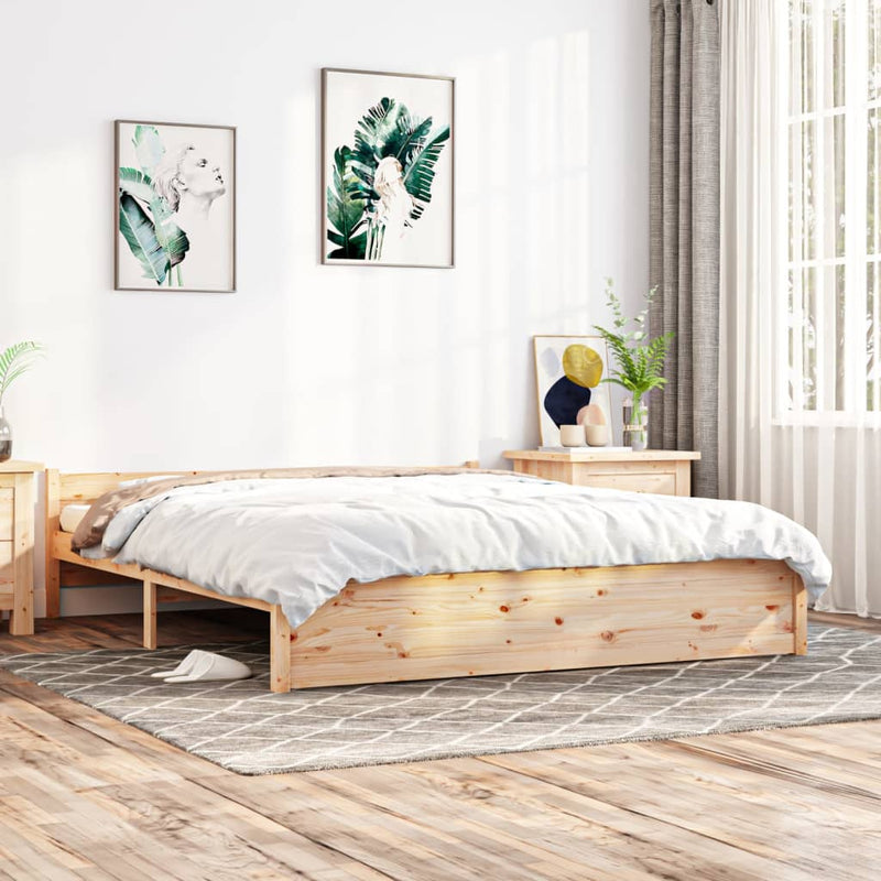 vidaXL Bed Frame 183x203 cm King Size Solid Wood