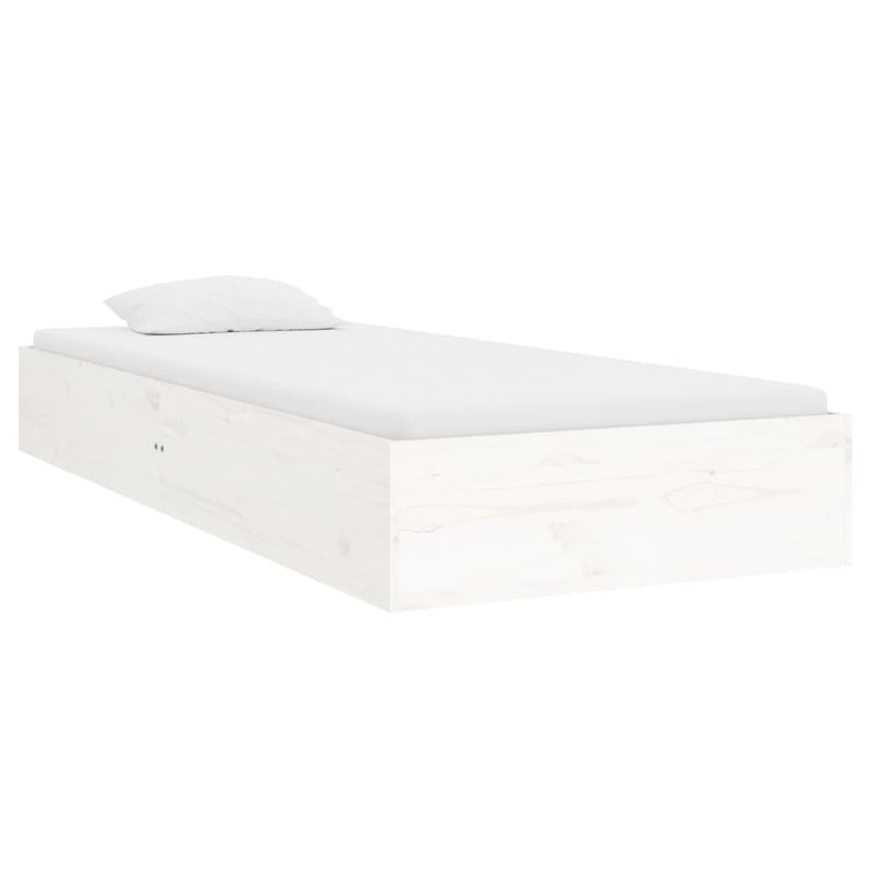 vidaXL Bed Frame White 92x187 cm Single Solid Wood