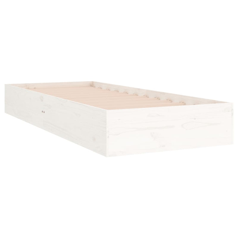 vidaXL Bed Frame White 92x187 cm Single Solid Wood