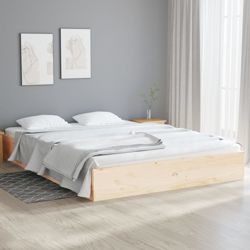 vidaXL Bed Frame Solid Wood 137x187 cm Double