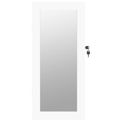 vidaXL Mirror Jewellery Cabinet Wall Mounted White 30x8.5x67 cm