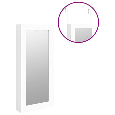 vidaXL Mirror Jewellery Cabinet Wall Mounted White 30x8.5x67 cm
