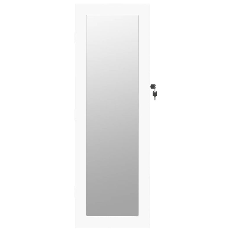 vidaXL Mirror Jewellery Cabinet Wall Mounted White 30x8.5x67 cm