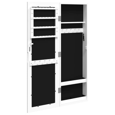 vidaXL Mirror Jewellery Cabinet Wall Mounted White 30x8.5x67 cm