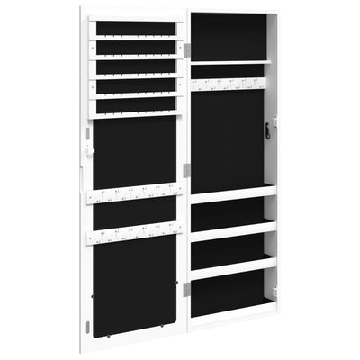 vidaXL Mirror Jewellery Cabinet Wall Mounted Black 37.5x10x106 cm