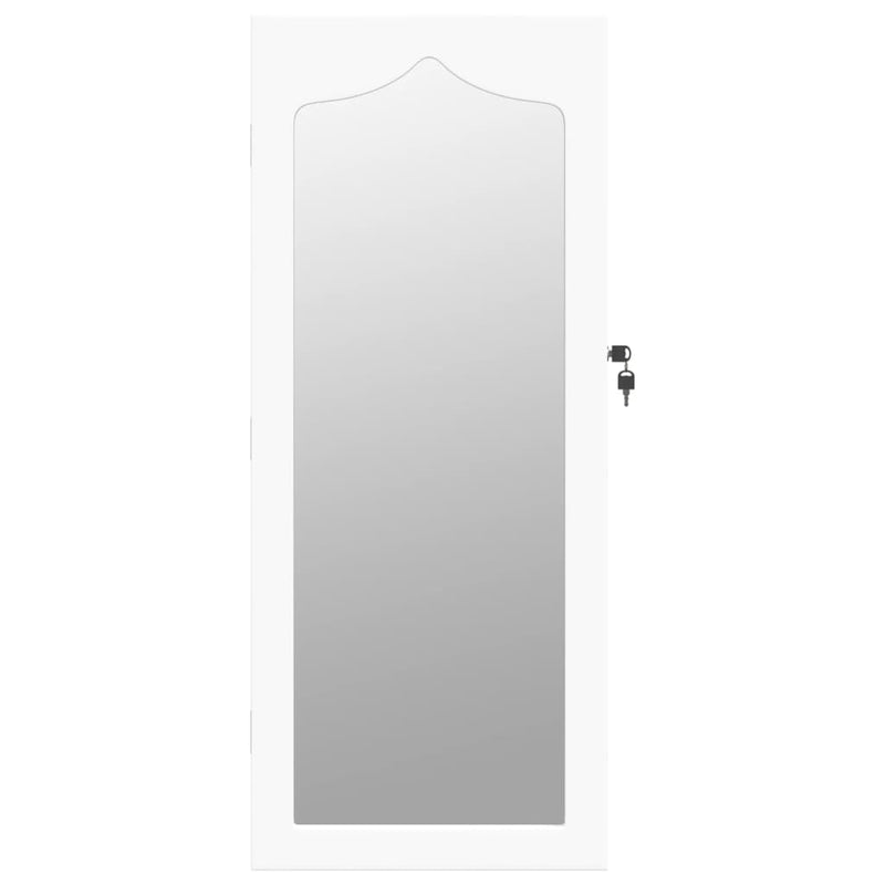 vidaXL Mirror Jewellery Cabinet Wall Mounted White 37.5x10x90 cm