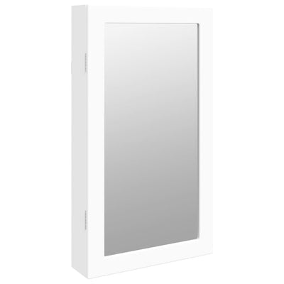 vidaXL Mirror Jewellery Cabinet with LED Lights Wall Mounted White