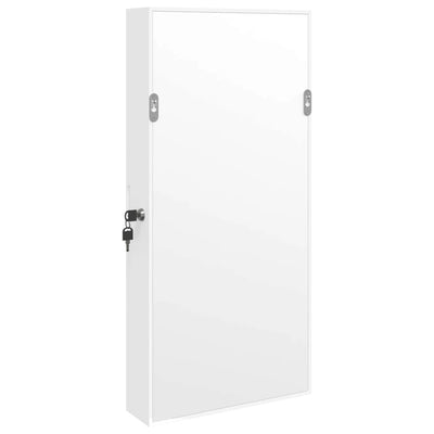 vidaXL Mirror Jewellery Cabinet with LED Lights Wall Mounted White