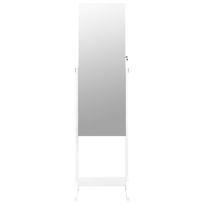 vidaXL Mirror Jewellery Cabinet Free Standing White 42x38x152 cm