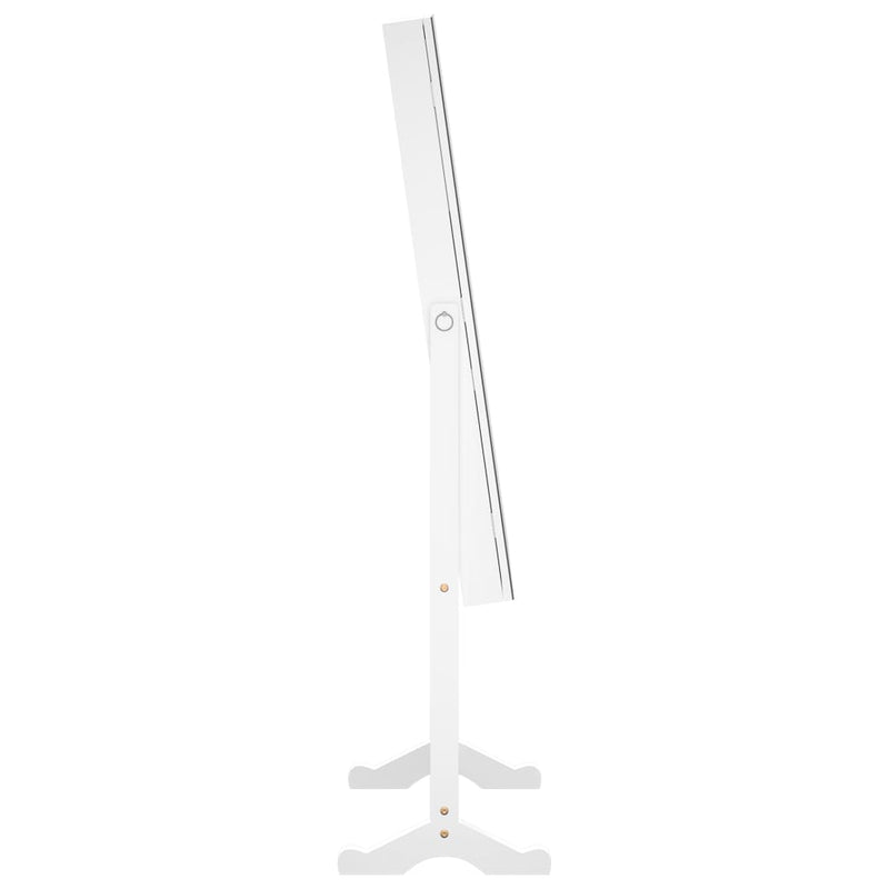 vidaXL Mirror Jewellery Cabinet Free Standing White 42x38x152 cm