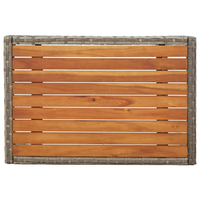 vidaXL 4 Piece Garden Dining Set with Cushions Grey Poly Rattan