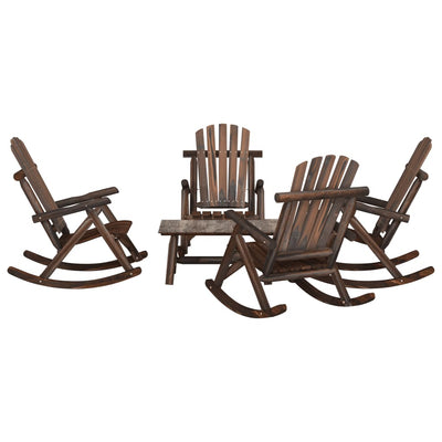 vidaXL 5 Piece Garden Lounge Set Solid Wood Spruce