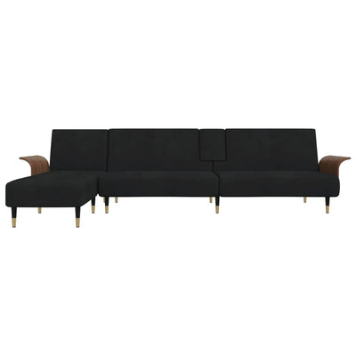 vidaXL L-shaped Sofa Black 279x140x70 cm Velvet