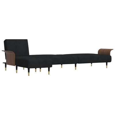 vidaXL L-shaped Sofa Black 279x140x70 cm Velvet