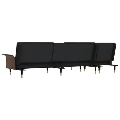 vidaXL L-shaped Sofa Black 279x140x70 cm Velvet