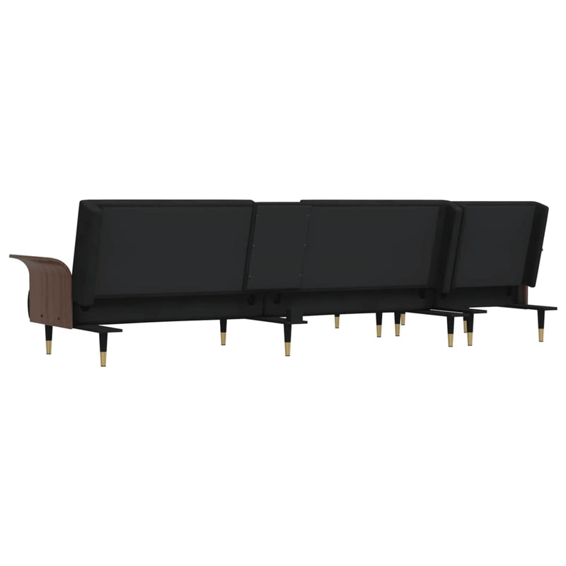 vidaXL L-shaped Sofa Black 279x140x70 cm Velvet