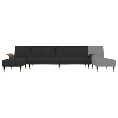 vidaXL L-shaped Sofa Black 279x140x70 cm Velvet