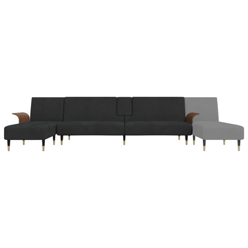 vidaXL L-shaped Sofa Black 279x140x70 cm Velvet