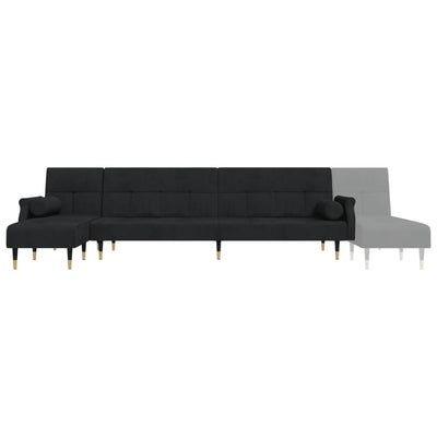 vidaXL L-shaped Sofa Bed Black 271x140x70 cm Velvet