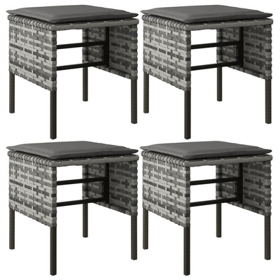 vidaXL 2 Piece Garden Dining Set with Cushions Black Poly Rattan