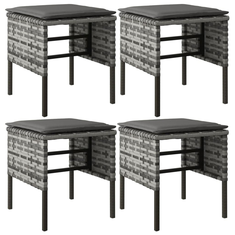 vidaXL 2 Piece Garden Dining Set with Cushions Black Poly Rattan