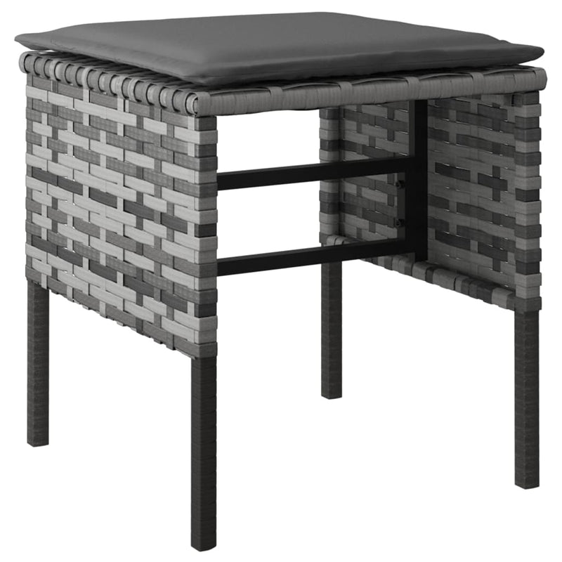 vidaXL 2 Piece Garden Dining Set with Cushions Black Poly Rattan