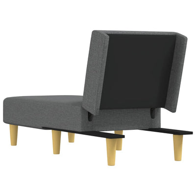 vidaXL Chaise Longue Dark Grey Fabric