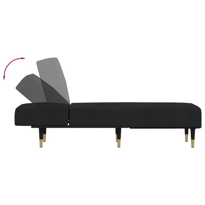 vidaXL Chaise Longue Black Velvet