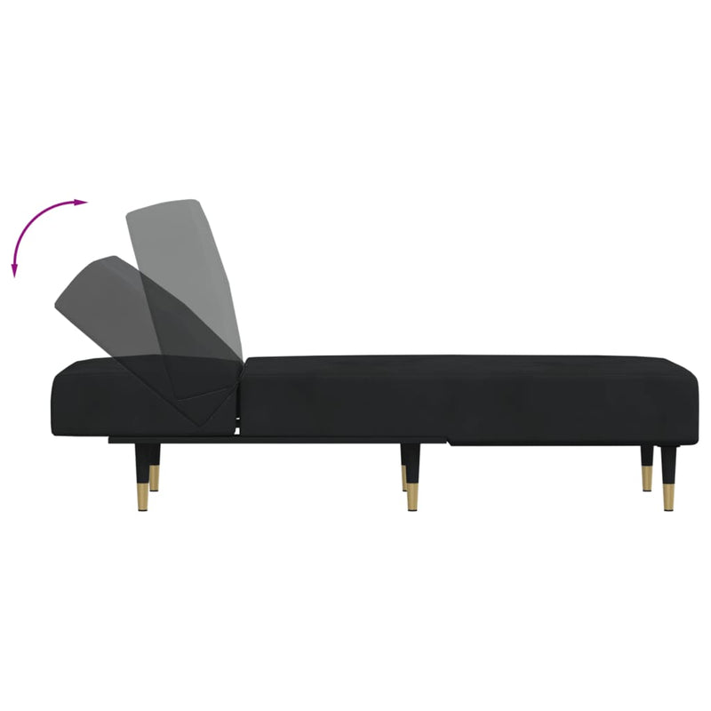 vidaXL Chaise Longue Black Velvet