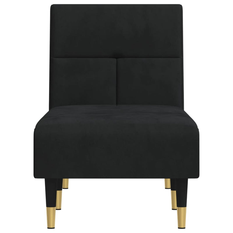 vidaXL Chaise Longue Black Velvet