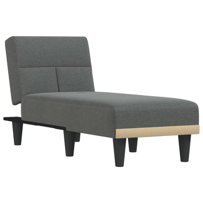 vidaXL Chaise Longue Dark Grey Fabric