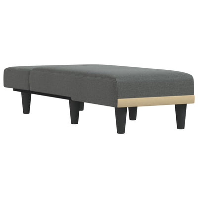 vidaXL Chaise Longue Dark Grey Fabric