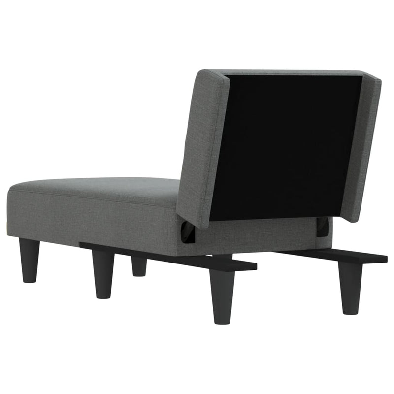 vidaXL Chaise Longue Dark Grey Fabric