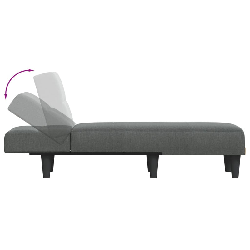 vidaXL Chaise Longue Dark Grey Fabric