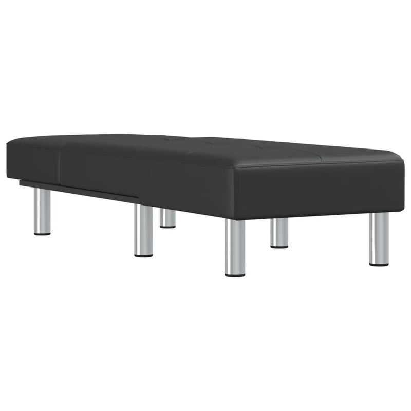 vidaXL Chaise Longue Black Faux Leather