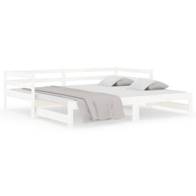 vidaXL Pull-out Day Bed without Mattress White 2x(90x190) cm