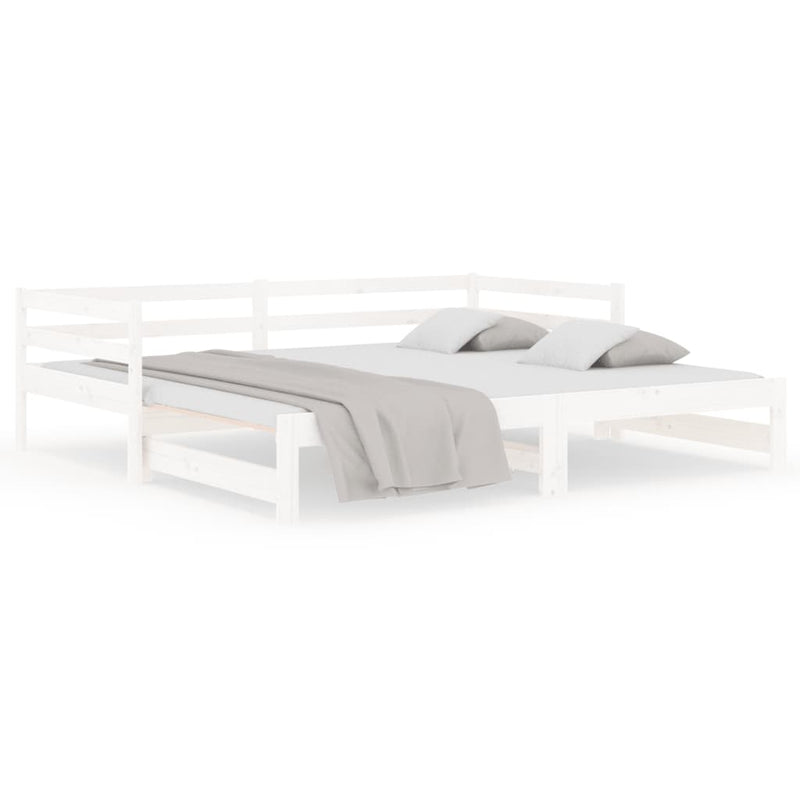 vidaXL Pull-out Day Bed without Mattress White 2x(90x190) cm