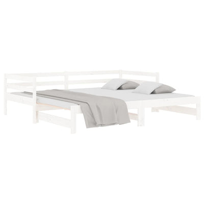vidaXL Pull-out Day Bed without Mattress White 2x(90x190) cm