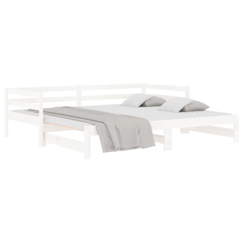 vidaXL Pull-out Day Bed without Mattress White 2x(90x190) cm