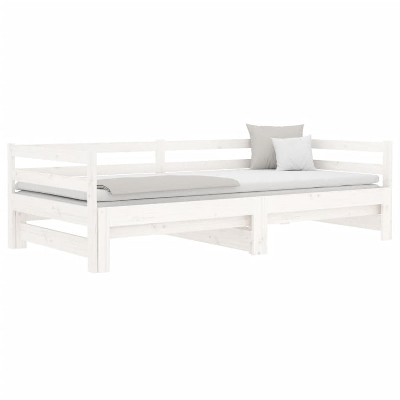 vidaXL Pull-out Day Bed without Mattress White 2x(90x190) cm