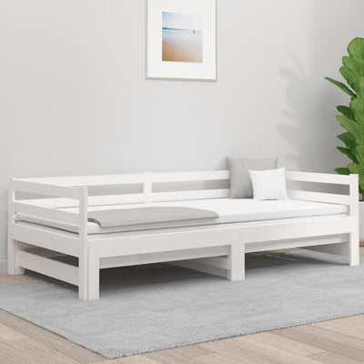 vidaXL Pull-out Day Bed without Mattress White 2x(90x190) cm