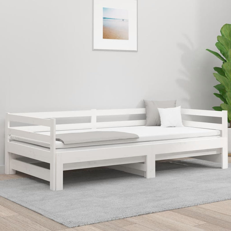 vidaXL Pull-out Day Bed without Mattress White 2x(90x190) cm